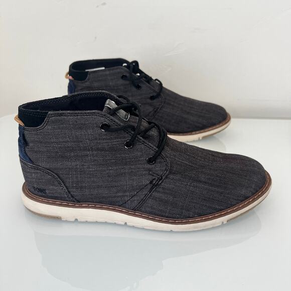 Toms Navi Black Crosshatch Denim Boots - Men\'s Size 10 main image 6